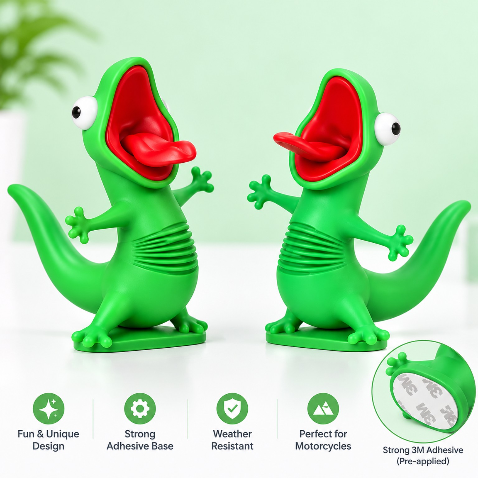 Concept illustration of the lizard flexible middle and adhesive base
